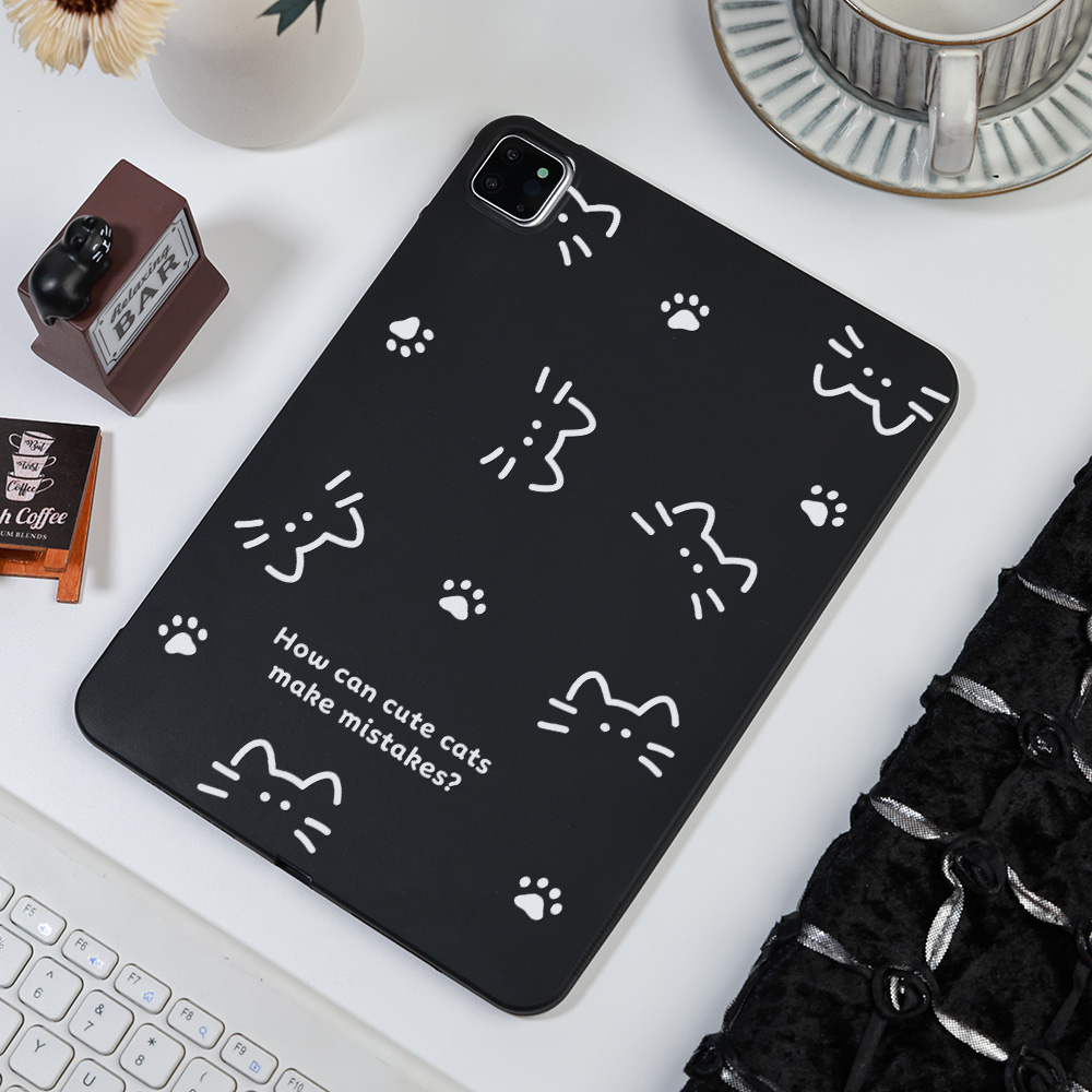 Poco Tablet Accessories - Esthetische eenvoudige witte lijn kat quote