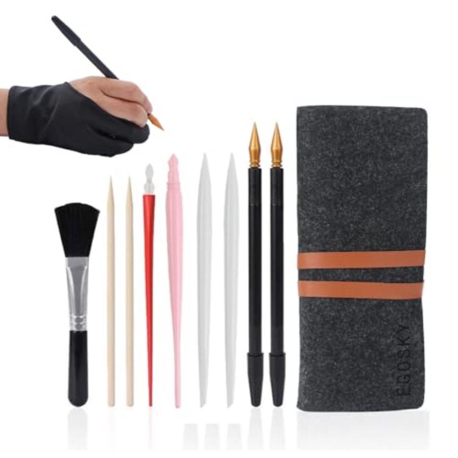Drawing Glove Artist - Kras-schilderen Art Tool, 11-delige set kras-