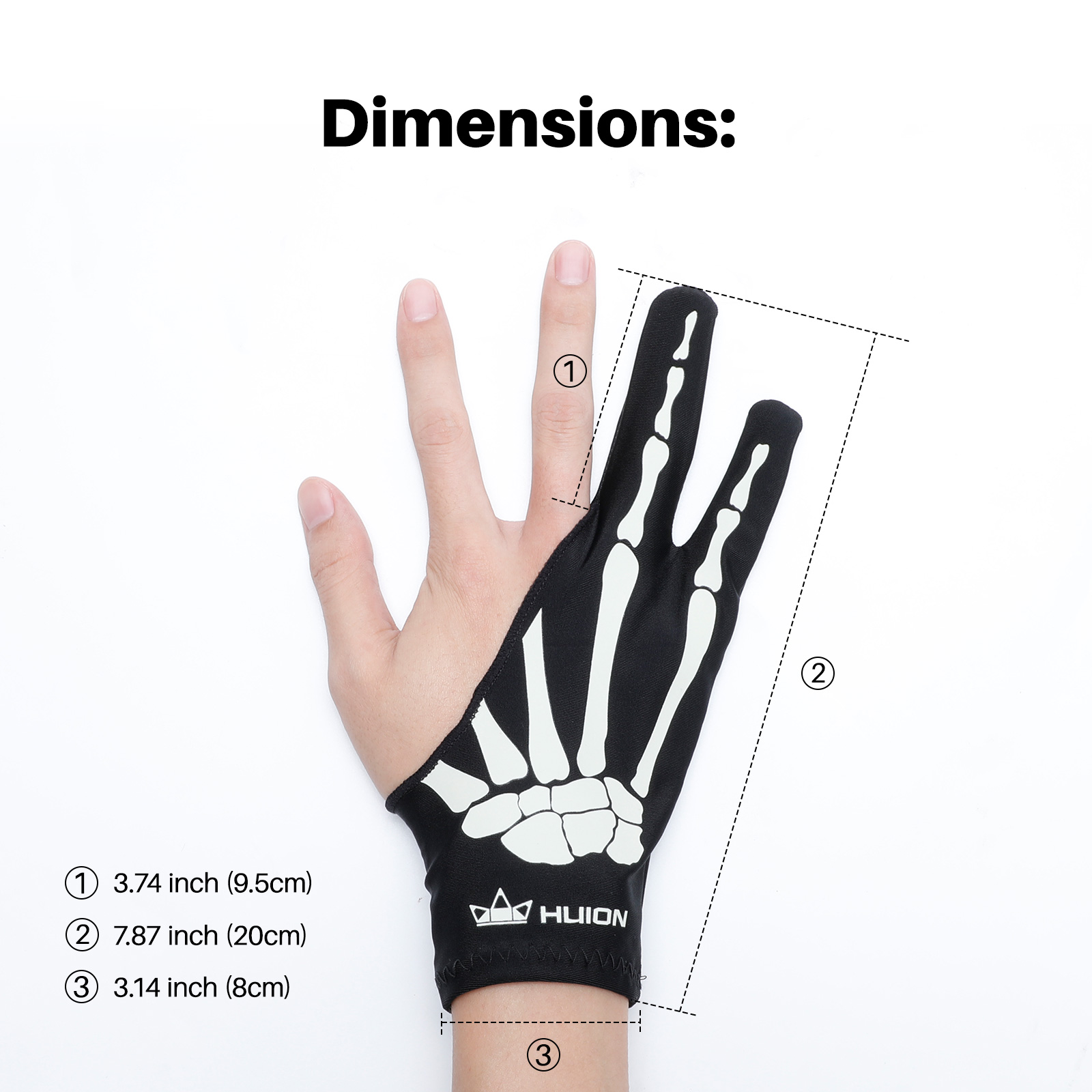 Huion skelethandschoen Aangroe - Drawing Glove Artist recensie en prijs