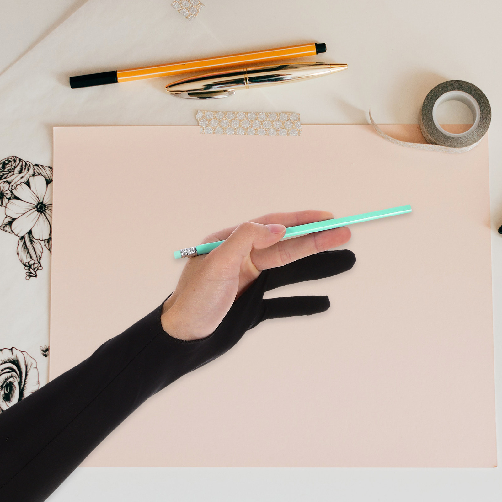 Tekenaarhandschoen met twee vi - Drawing Glove Artist recensie en prijs